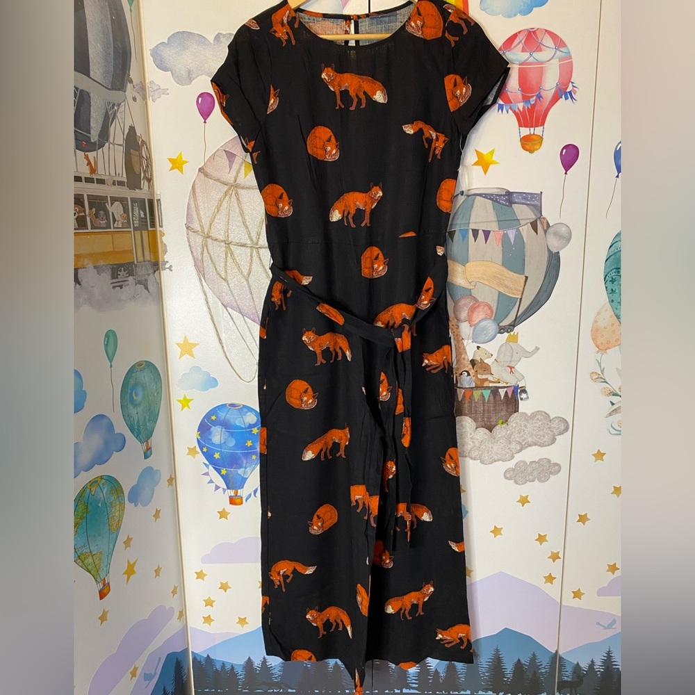 Modcloth fox print jumpsuit rare